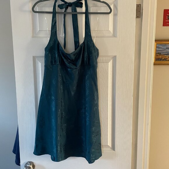 Halter mini dress - Teal, M - Picture 7 of 9